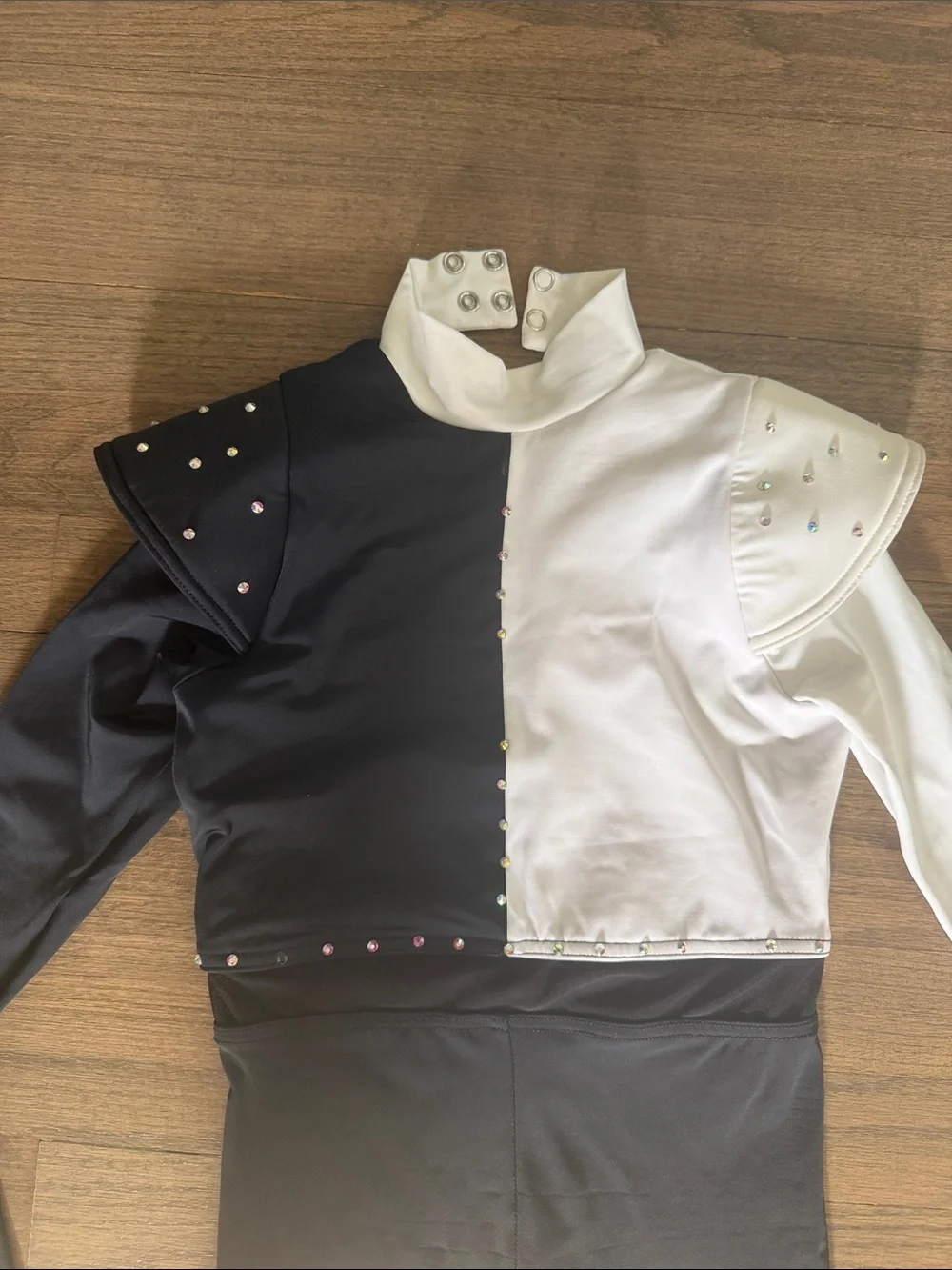 Girls Black and White Long Sleeve jump suit